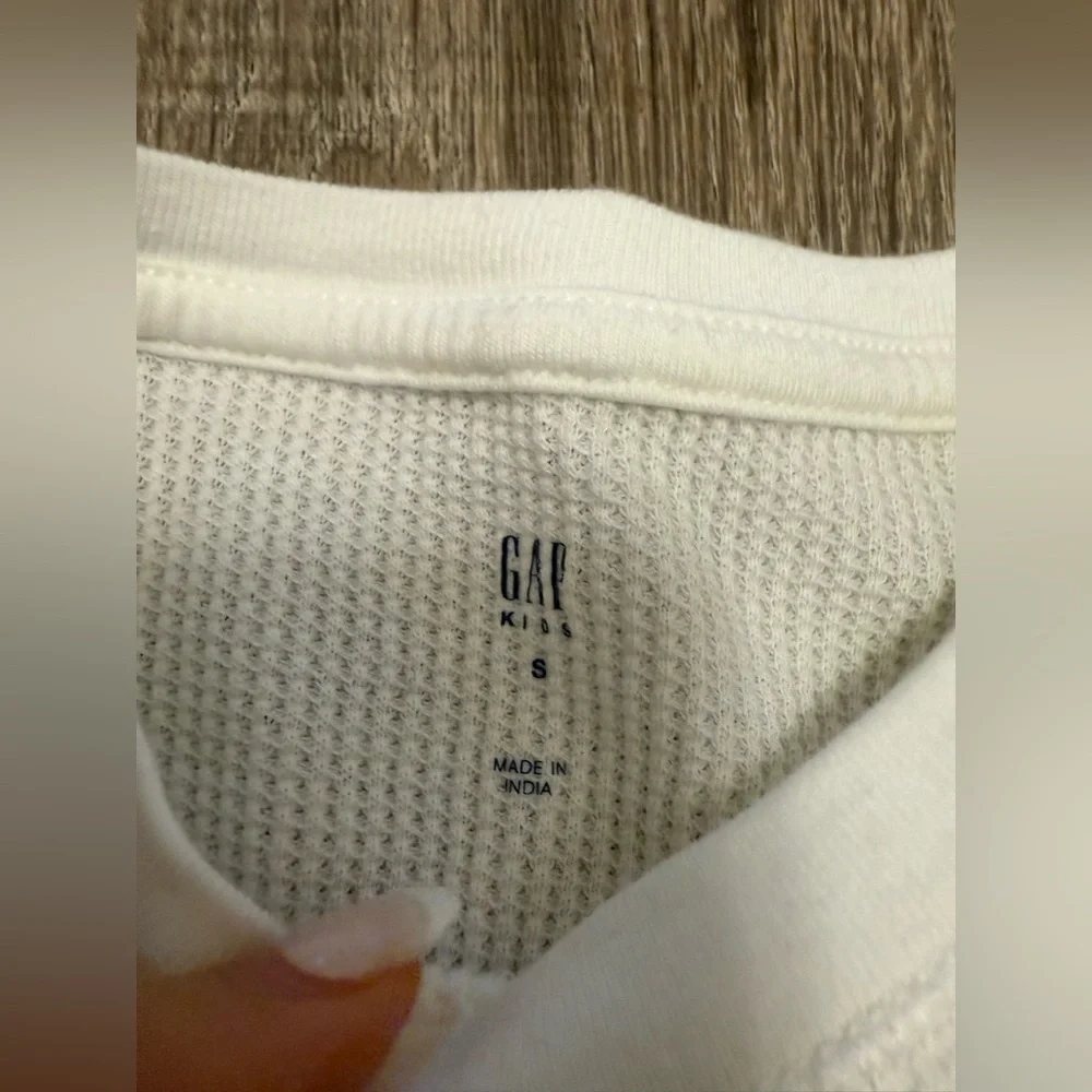 Gap Kids Color Block Thermal White Beige Size S
